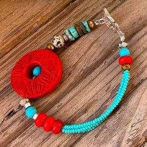 Bracelet handcrafted with Cinnabar
